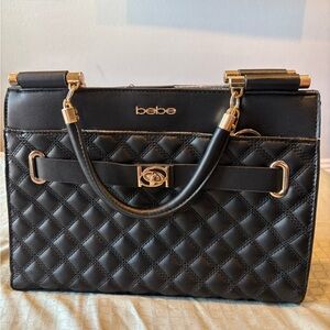 Bebe Quilted Black Satchel